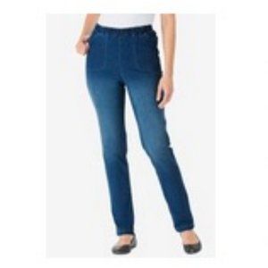 New Women Plus size Straight Leg Fineline Jean